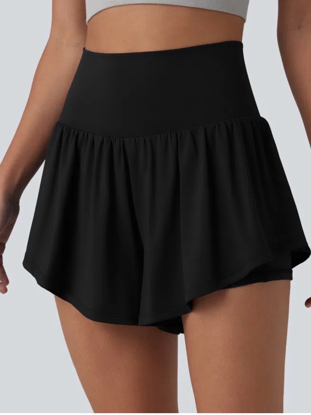 Halara Black SoftlyZero High Rise 2-In-1 Yoga Shorts Lined Gorpcore Hiking 1X